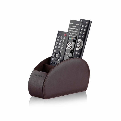 Picture of OSCO BROWN LEATHER REMOTE ORGANISER